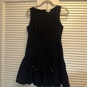 Drop Waist Black Sleeveless Dress (SMALL)